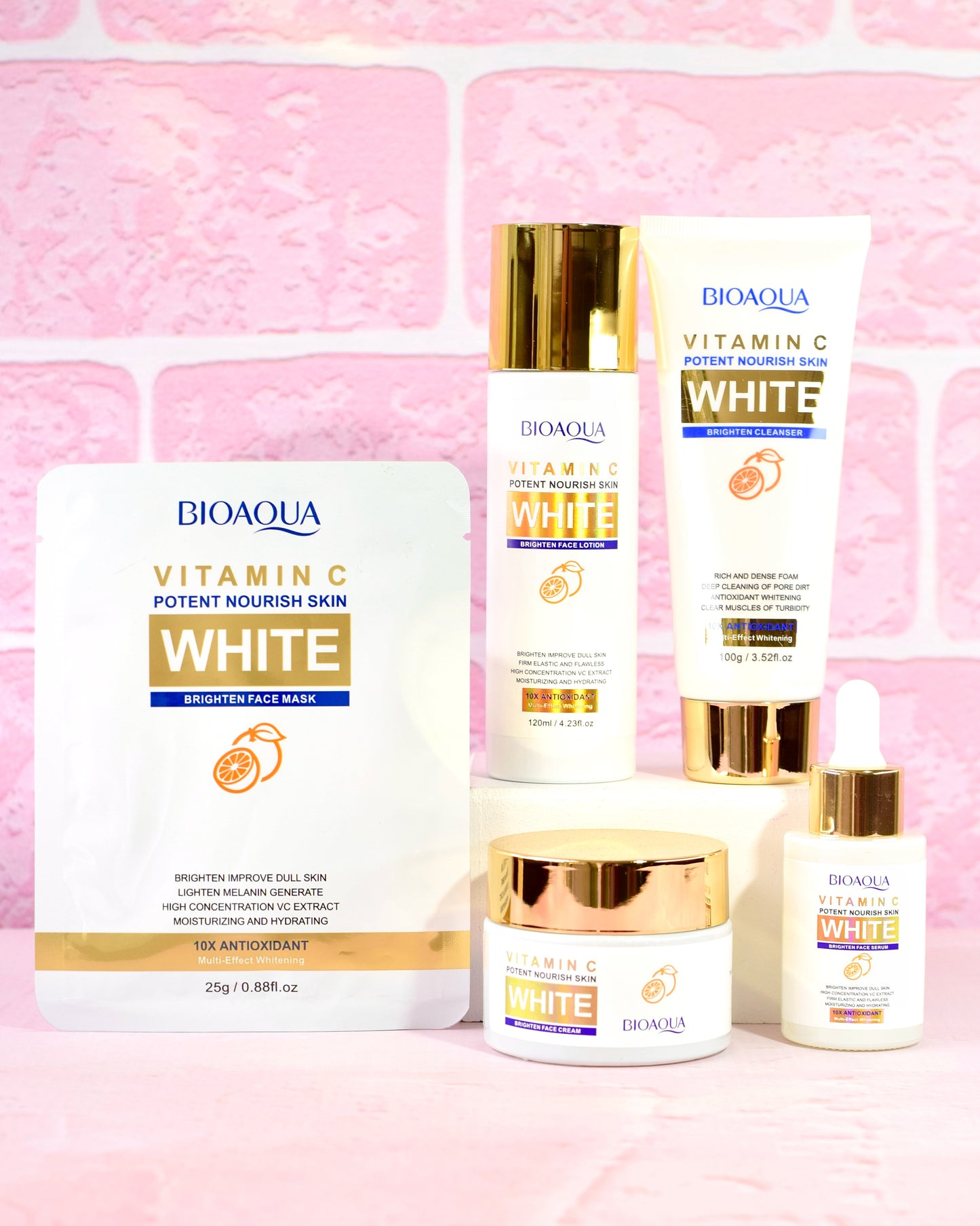 Combo Aclarante VitaminC White x 5 Productos Bioaqua